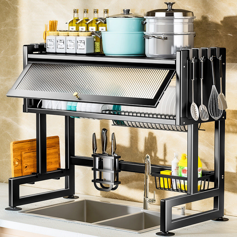 The SpaceSaver- Dish Rack Over The Sink with Cutlery Drainer